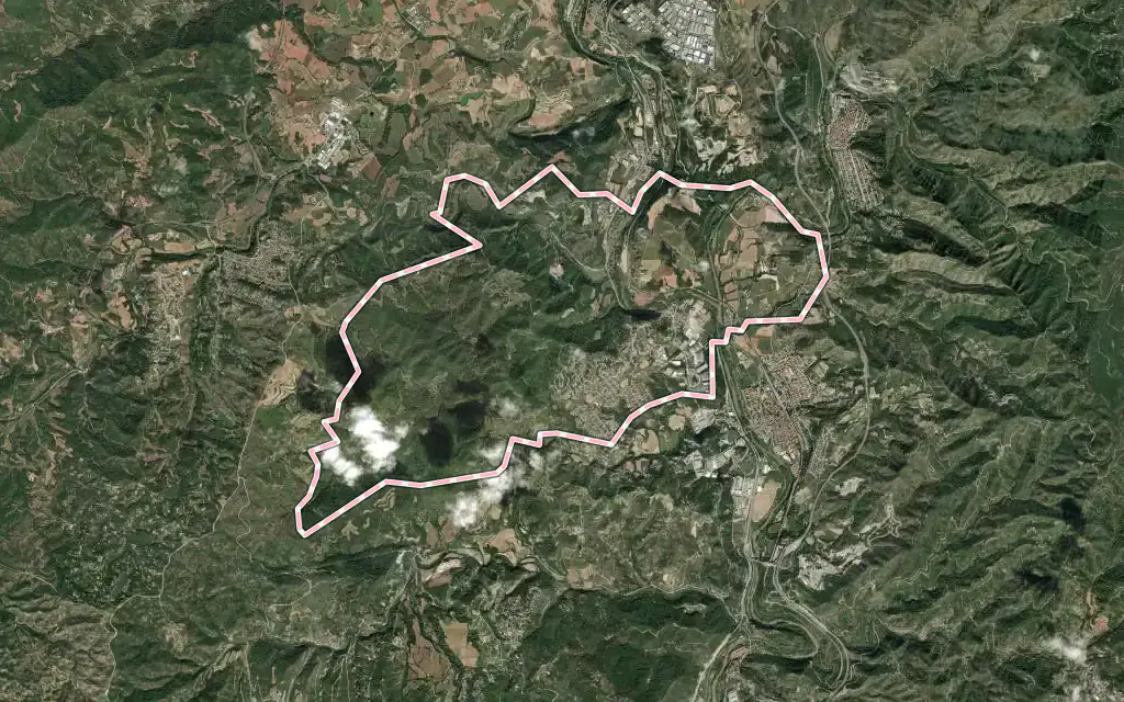 Vista satélite de Castellgalí con su contorno administrativo