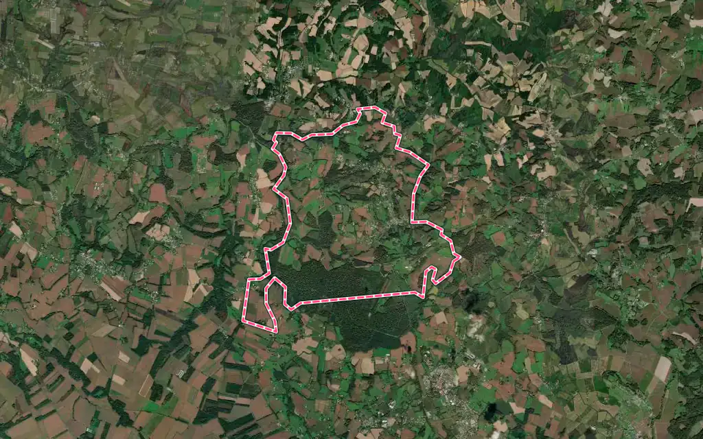 Vue satellite de Castelnau-Chalosse avec ses contours administratifs