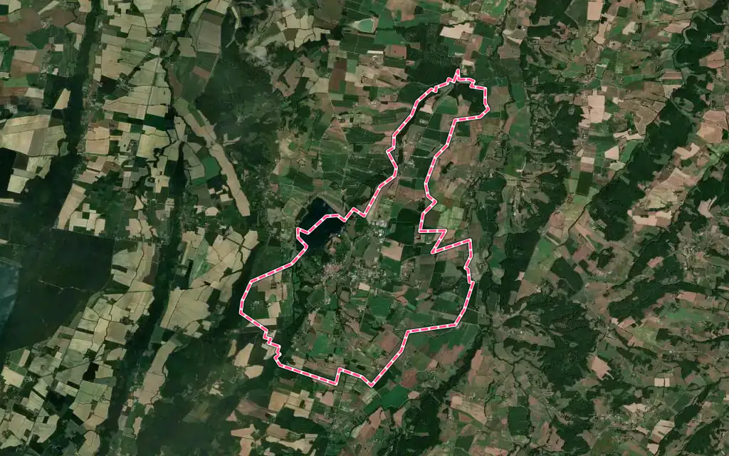 Vue satellite de Castelnau-Magnoac avec ses contours administratifs