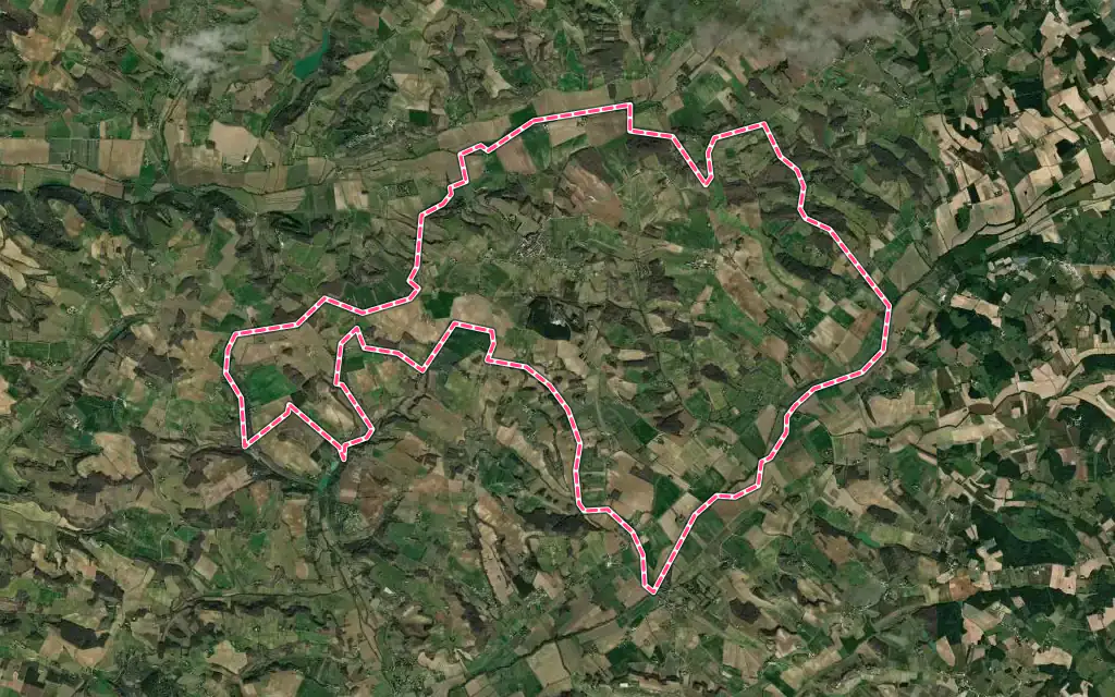 Vue satellite de Castelsagrat avec ses contours administratifs