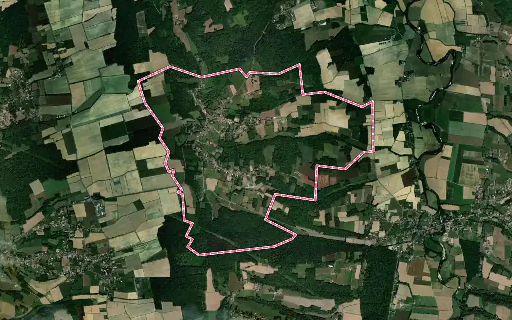 Vue satellite de Castelvieilh avec ses contours administratifs