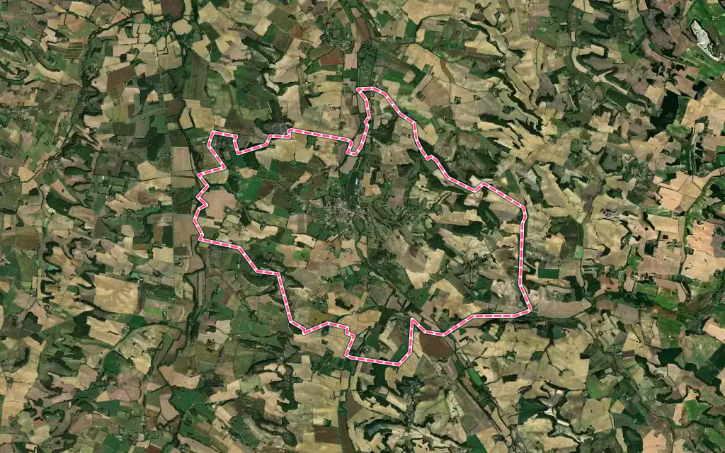 Vue satellite de Castéra-Verduzan avec ses contours administratifs