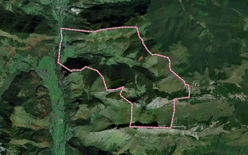 Vue satellite de Castet avec ses contours administratifs