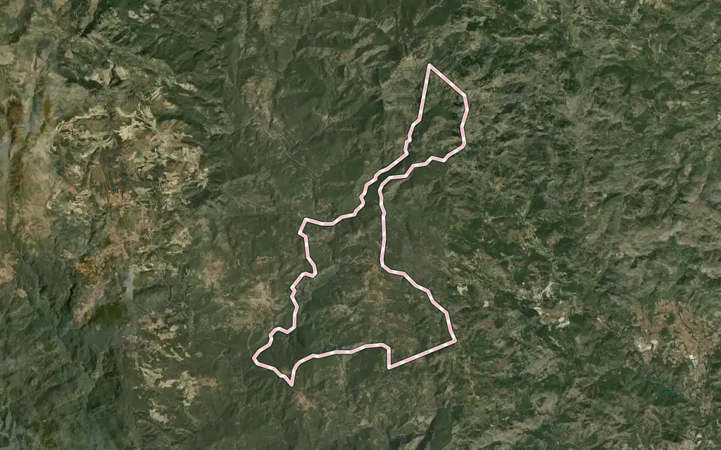 Vista satélite de Castillo de Villamalefa con su contorno administrativo
