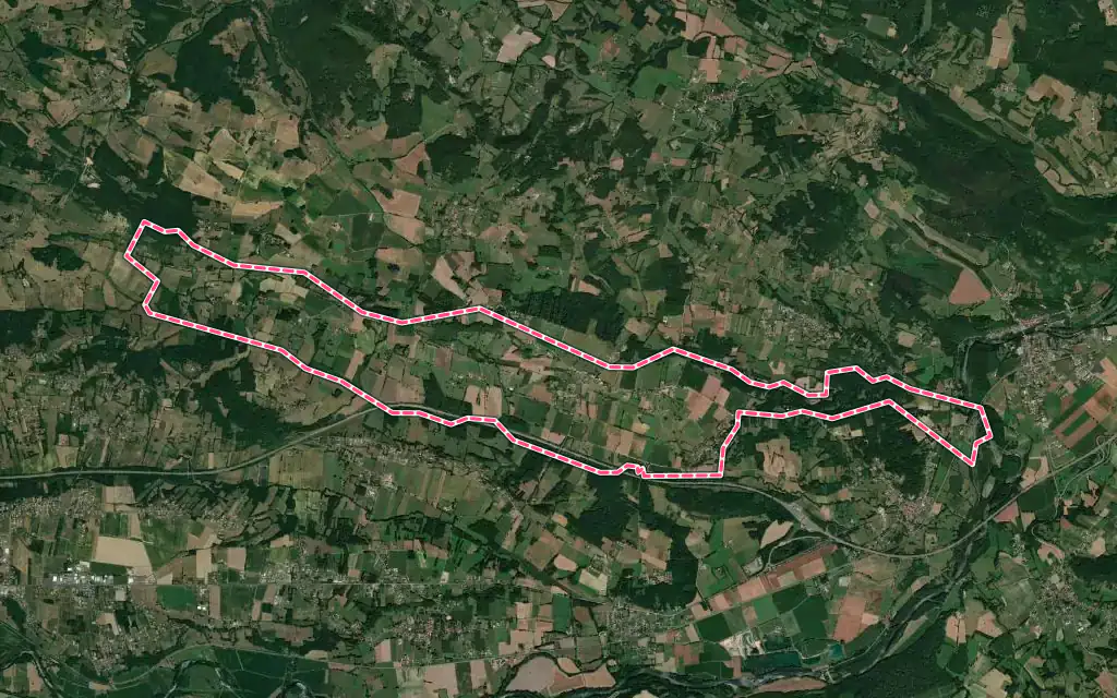 Vue satellite de Castillon-de-Saint-Martory avec ses contours administratifs