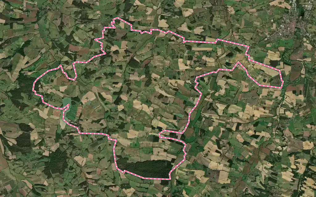 Vue satellite de Castillon-Debats avec ses contours administratifs