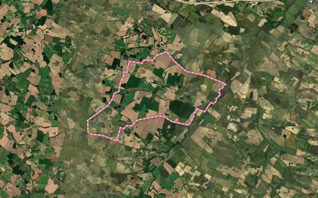 Vue satellite de Castillon-Savès avec ses contours administratifs