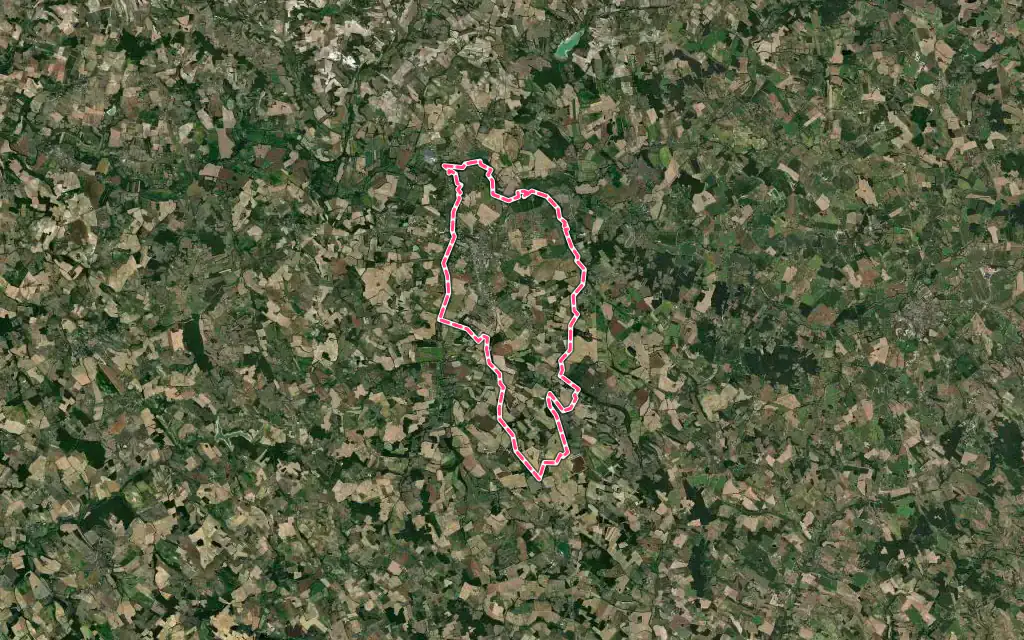 Vue satellite de Castillonnès avec ses contours administratifs