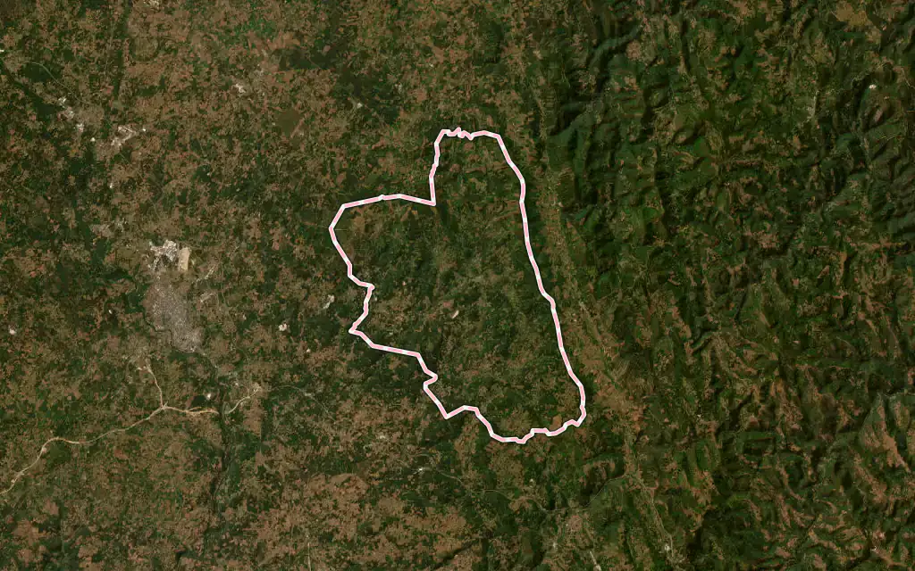 Vista satélite de Castroverde con su contorno administrativo