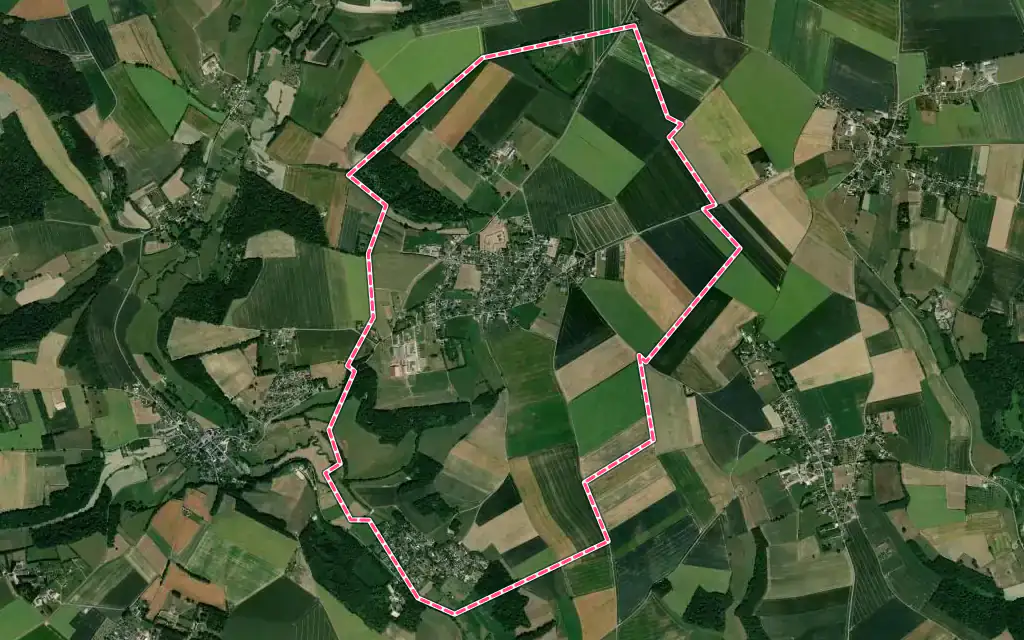 Vue satellite de Catenay avec ses contours administratifs
