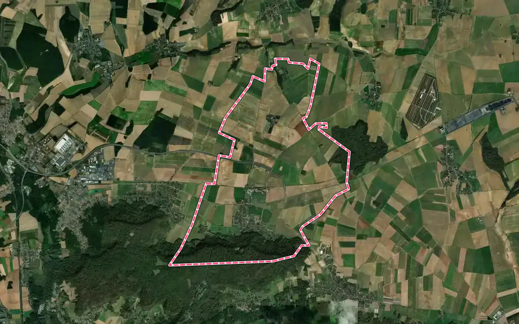 Vue satellite de Catenoy avec ses contours administratifs