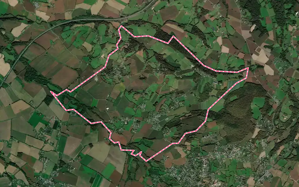 Vue satellite de Caubios-Loos avec ses contours administratifs