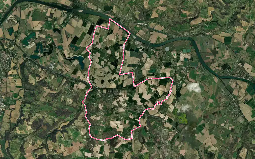 Vue satellite de Caudecoste avec ses contours administratifs