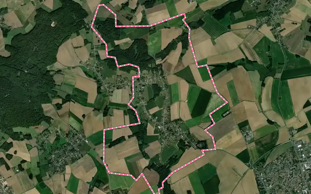 Vue satellite de Caumont avec ses contours administratifs