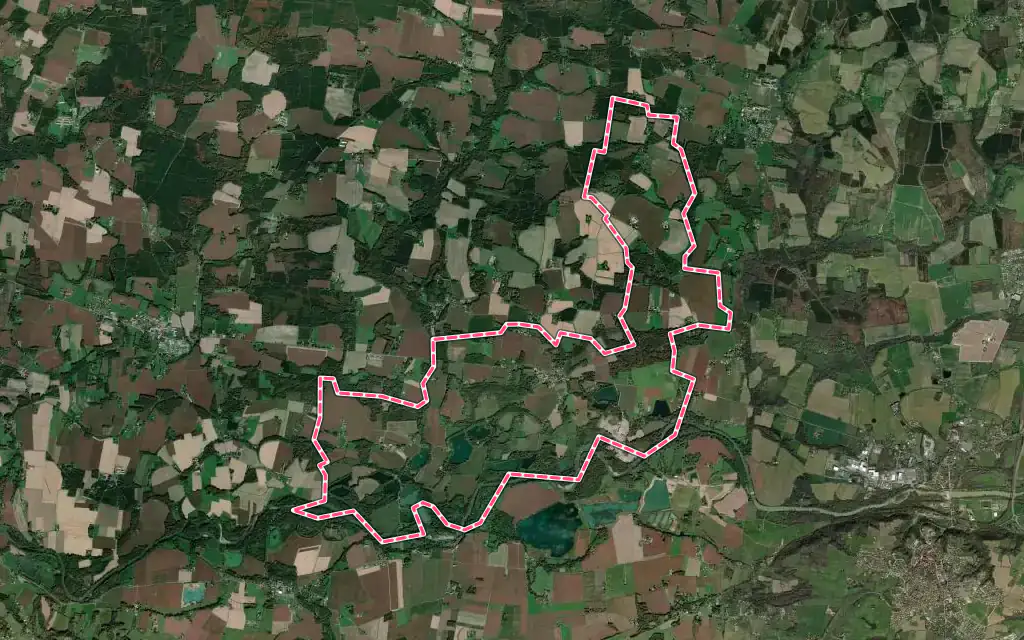 Vue satellite de Cauna avec ses contours administratifs