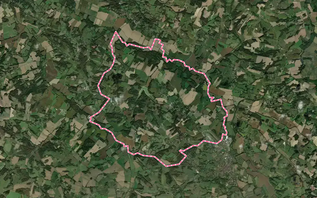 Vue satellite de Caupenne-d'Armagnac avec ses contours administratifs