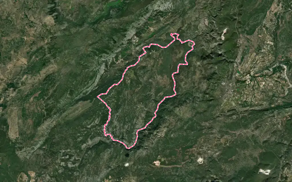 Vue satellite de Causse-de-la-Selle avec ses contours administratifs