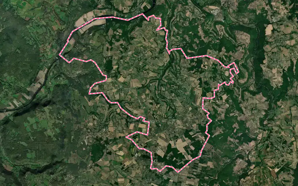 Vue satellite de Causse-et-Diège avec ses contours administratifs