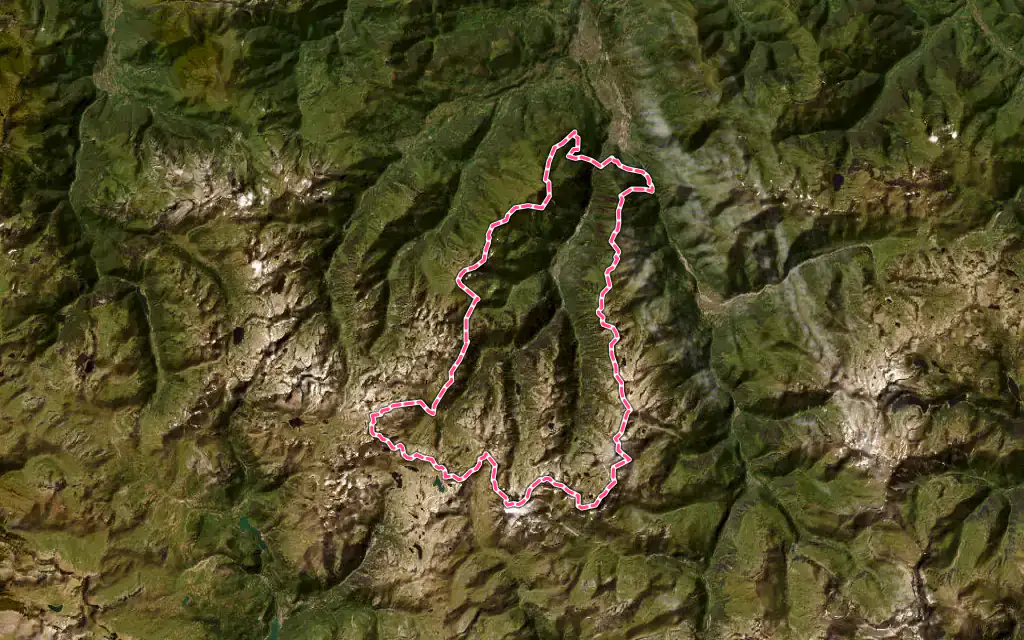 Vue satellite de Cauterets avec ses contours administratifs