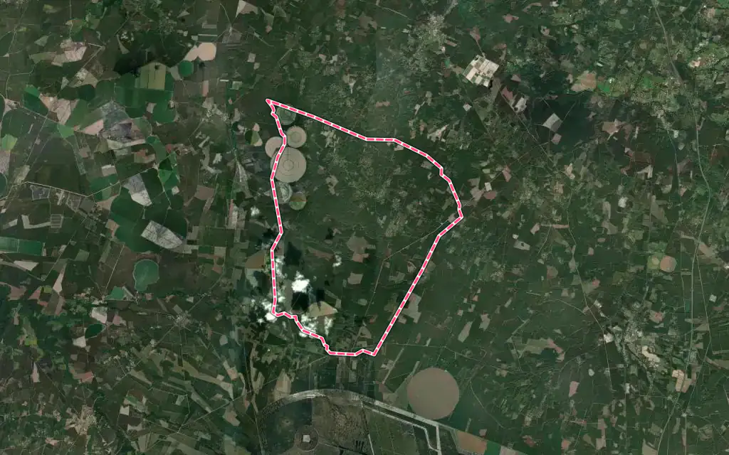 Vue satellite de Cazalis avec ses contours administratifs