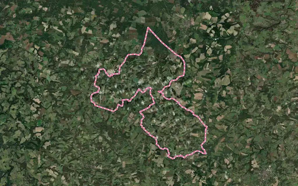 Vue satellite de Cazaubon avec ses contours administratifs