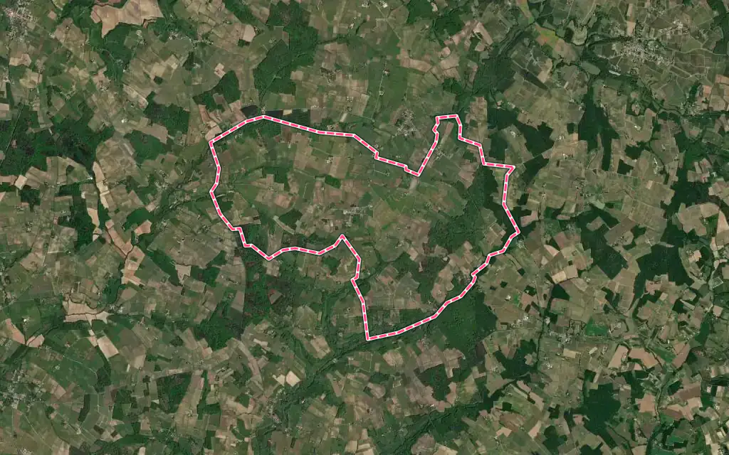 Vue satellite de Cazaugitat avec ses contours administratifs