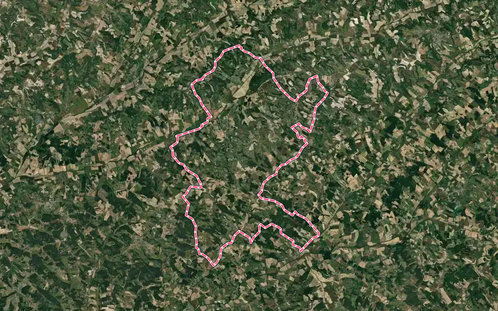 Vue satellite de Cazes-Mondenard avec ses contours administratifs