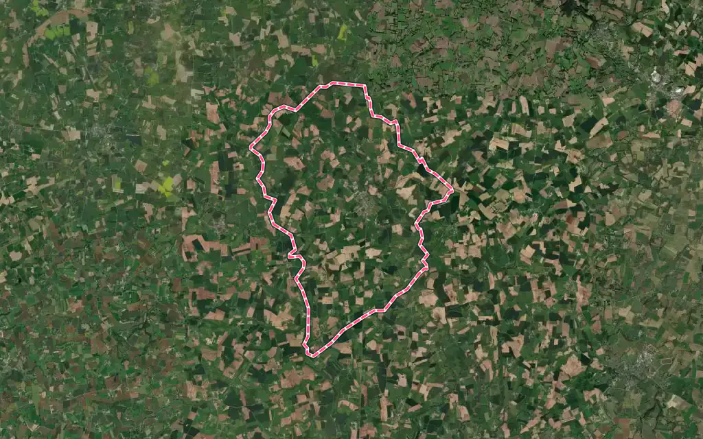 Vue satellite de Ceaucé avec ses contours administratifs