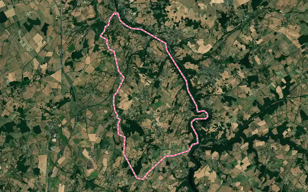 Vue satellite de Ceaulmont avec ses contours administratifs