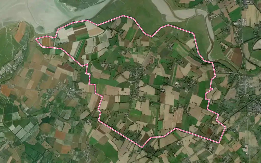 Vue satellite de Céaux avec ses contours administratifs
