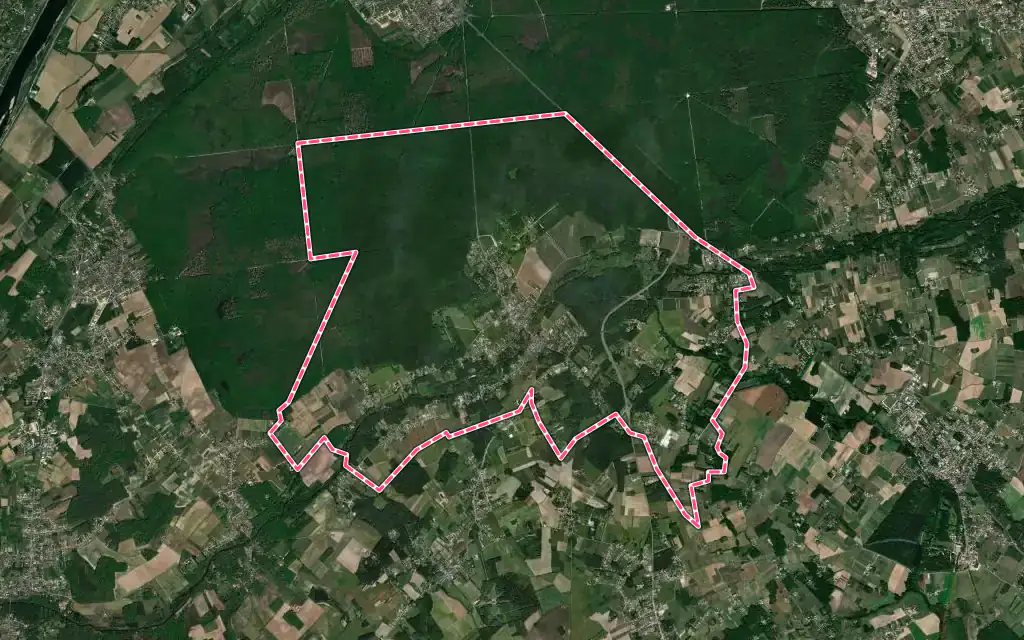 Vue satellite de Cellettes avec ses contours administratifs