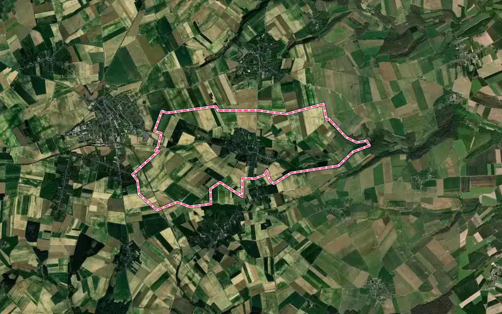 Vue satellite de Cempuis avec ses contours administratifs
