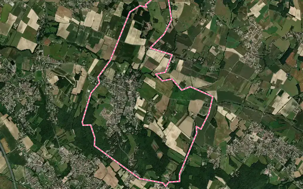Vue satellite de Cépet avec ses contours administratifs