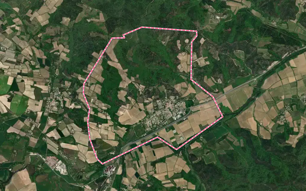 Vue satellite de Cépie avec ses contours administratifs