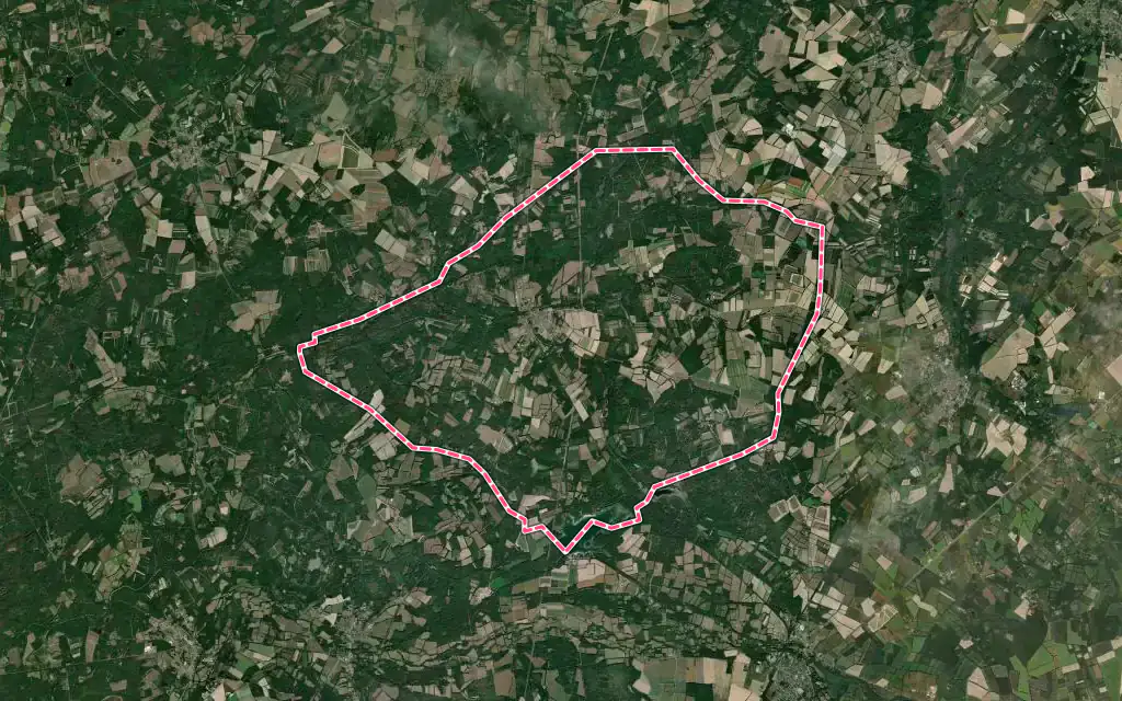 Vue satellite de Cerdon avec ses contours administratifs