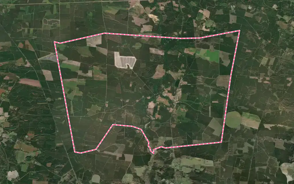 Vue satellite de Cère avec ses contours administratifs
