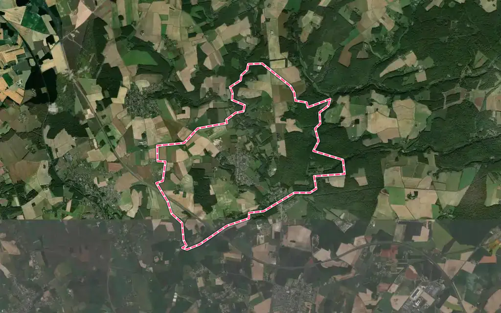 Vue satellite de Cerelles avec ses contours administratifs