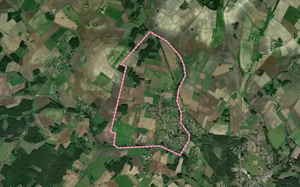 Vue satellite de Cernay avec ses contours administratifs