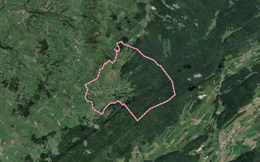 Vue satellite de Cerniébaud avec ses contours administratifs