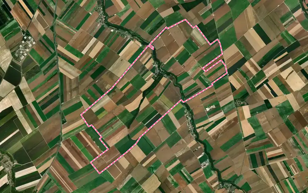 Vue satellite de Cernon avec ses contours administratifs