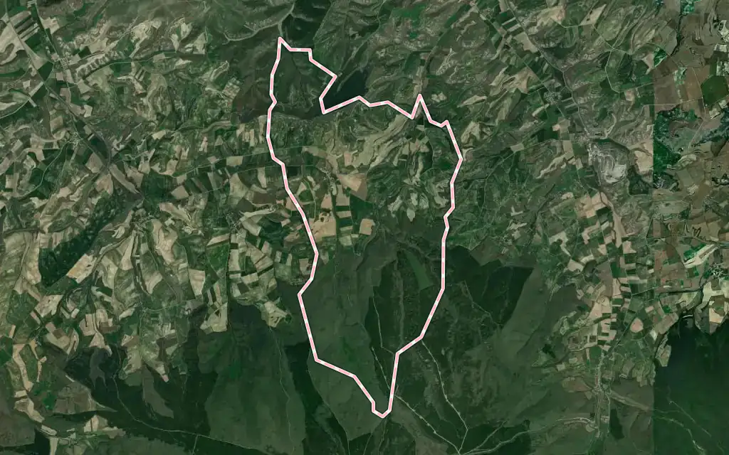 Vista satélite de Cerratón de Juarros con su contorno administrativo