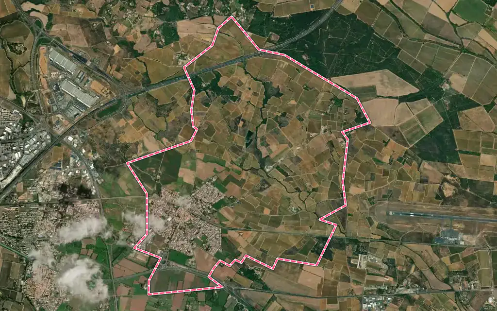 Vue satellite de Cers avec ses contours administratifs