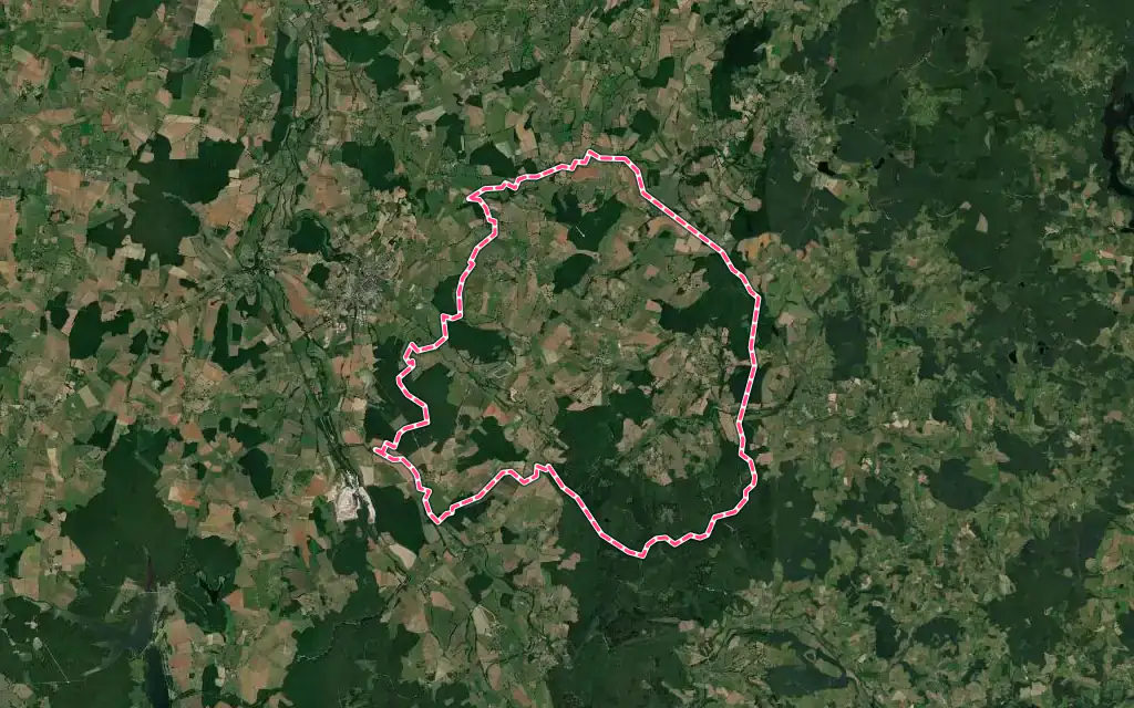 Vue satellite de Cervon avec ses contours administratifs
