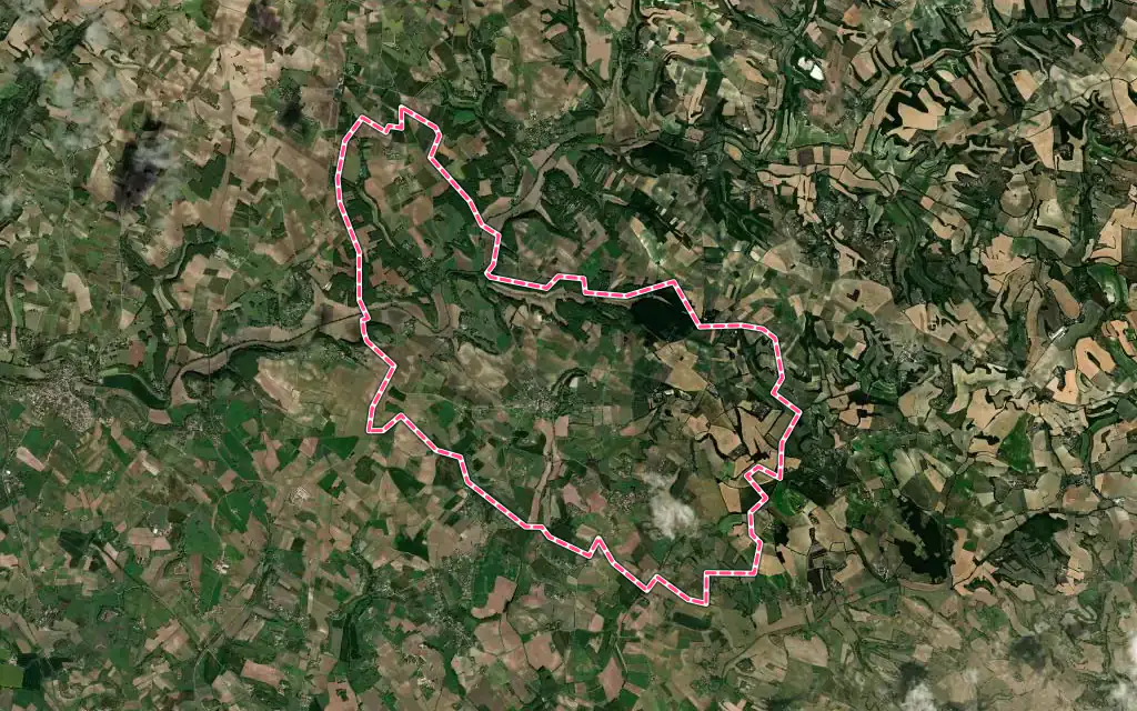 Vue satellite de Cestayrols avec ses contours administratifs