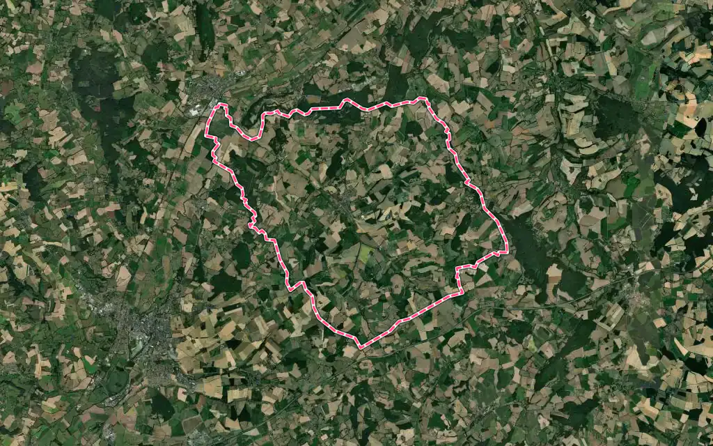 Vue satellite de Ceton avec ses contours administratifs