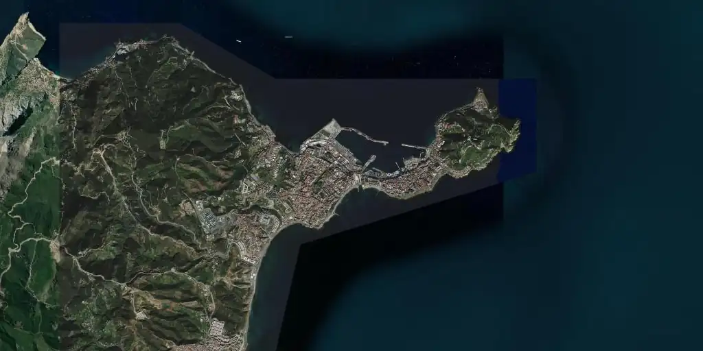 Vista satélite de Ceuta