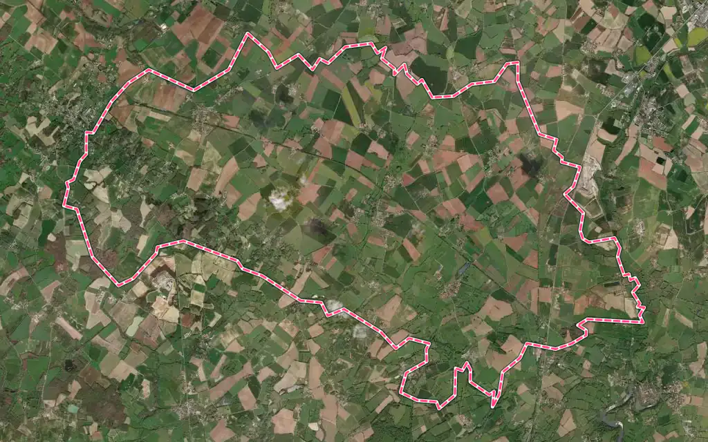 Vue satellite de Cezais avec ses contours administratifs
