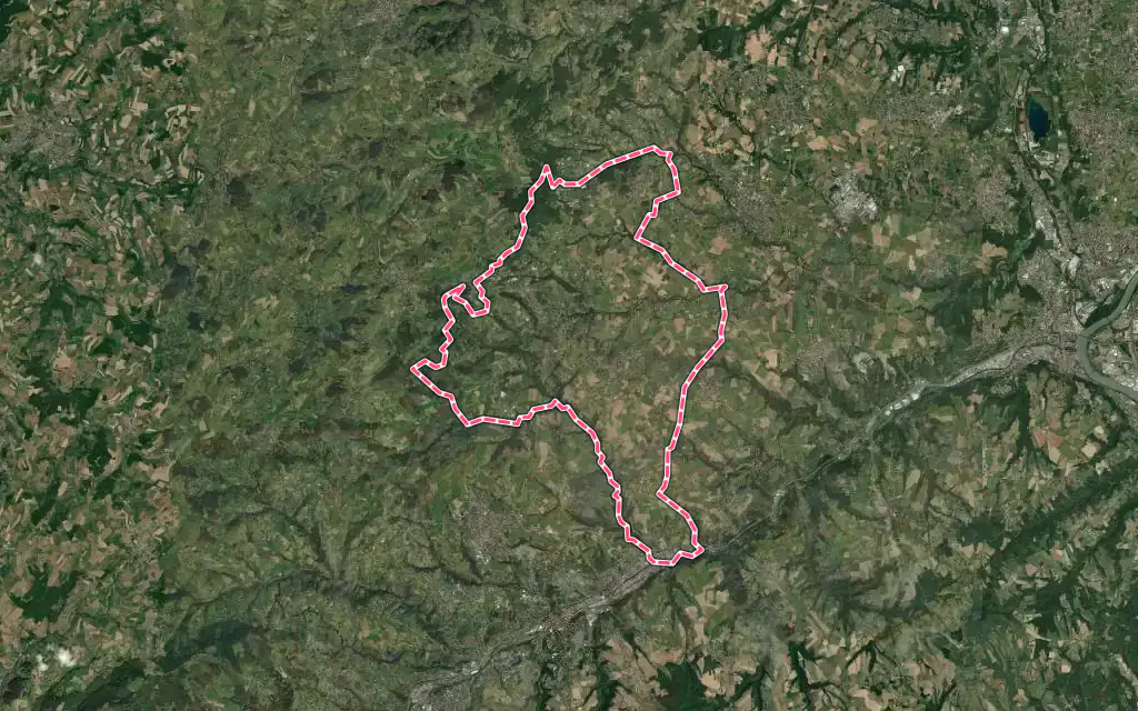 Vue satellite de Chabanière avec ses contours administratifs