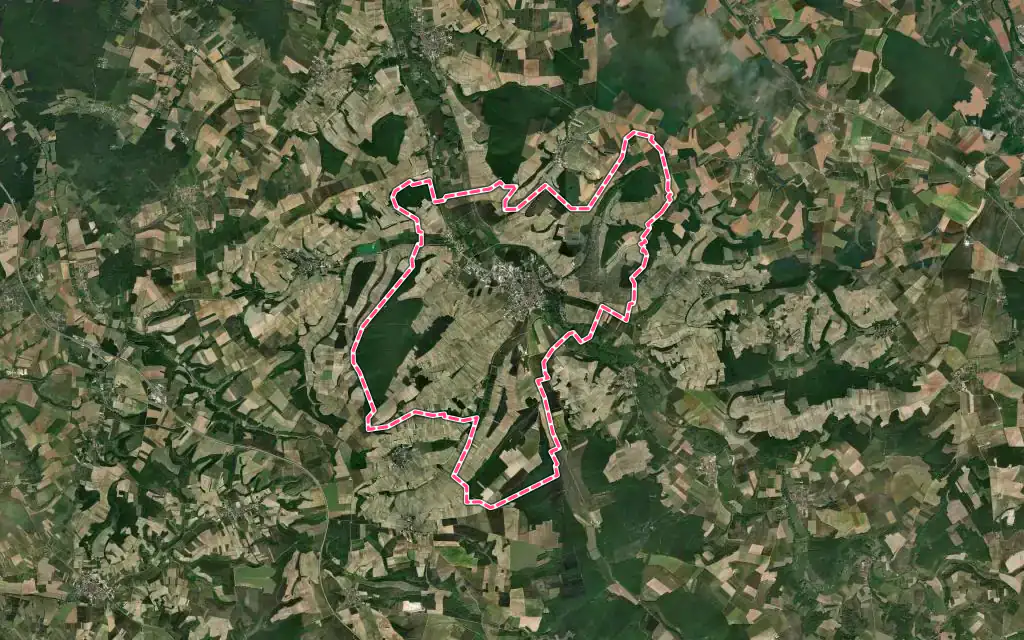 Vue satellite de Chablis avec ses contours administratifs