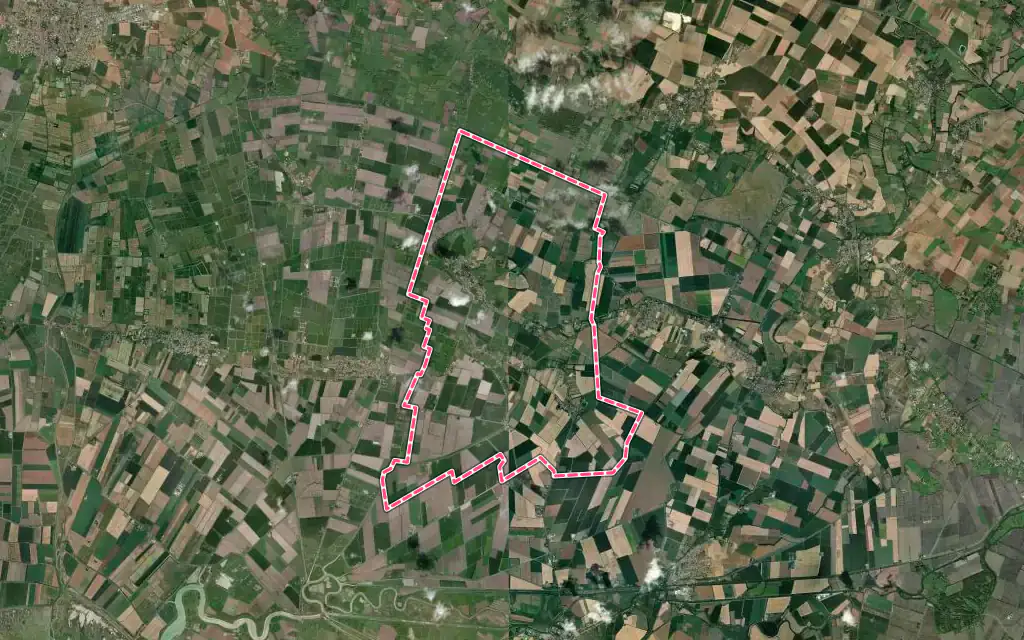 Vue satellite de Chaillé-les-Marais avec ses contours administratifs